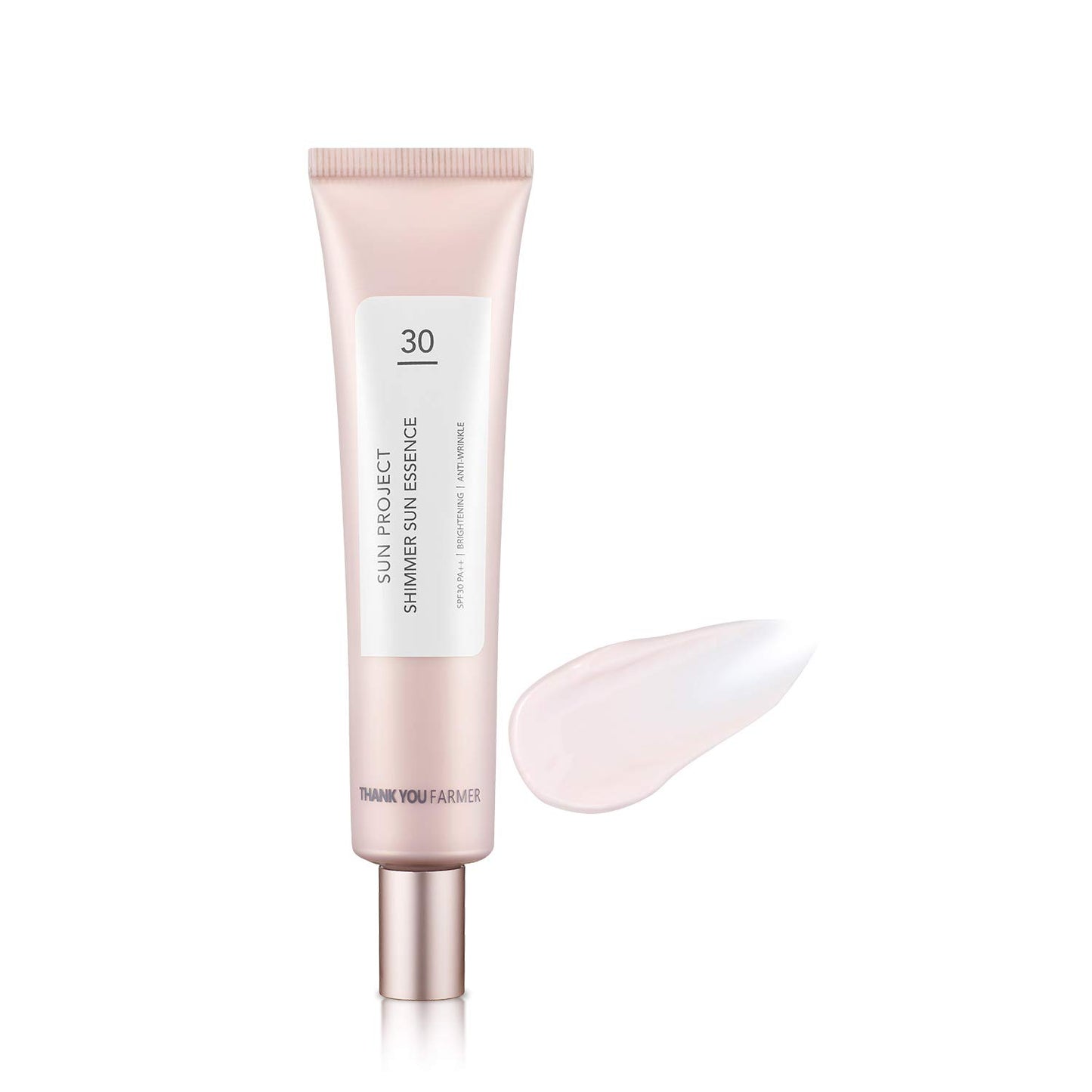 THANKYOU FARMER Sun Project Shimmer Sun Essence SPF30 PA++ (40ml) 3-In-1 Korean Sunscreen, Nourishes, Corrects Skin Tone, Moisturizes, No White Cast, UV Rays & Blue Light Protection, Radiant Glowy Skin, Hydrating, Brightening