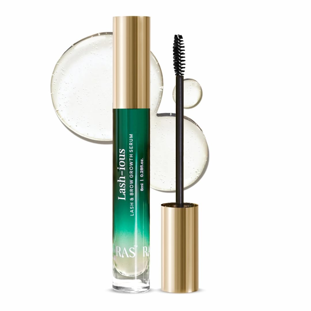 Ras Luxury Oils Lash-ious Lash & Brow Growth Oil/Serum with Biotin & Hyaluronic Acid | Natural, Nourishing Formula for Fuller, Thicker, Healthier Eye Lashes & Brows | Safe for Sensitive Eyes, 8ml