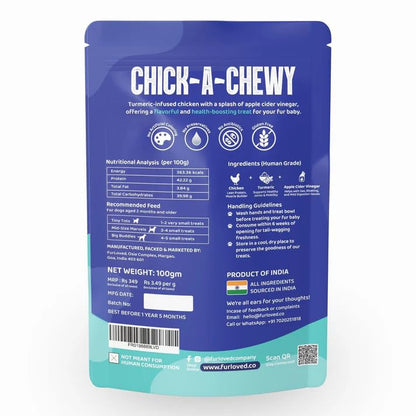 Fur Loved Chick-A-Chewy - 100% Natural Chicken Jerky Dog Treats (30 GM)