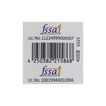 FSSAI label with a barcode on a white background