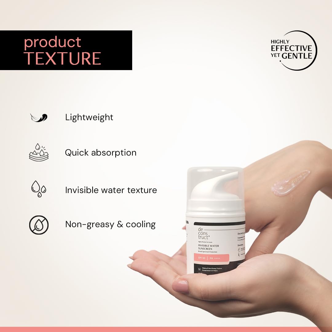 Product texture description with a hand holding a cream jar and visible cream on skin.