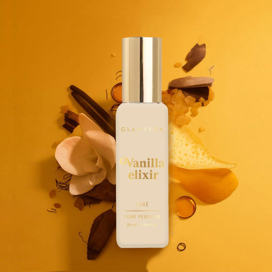 Glamveda Luxury Vanilla Elixir Pure Perfume for Woman 20ml | Long-Lasting Fragrance | Lily, Coconut, Lavender, Jasmine, Vanilla | Floral and Fruity Premium Perfume for Women