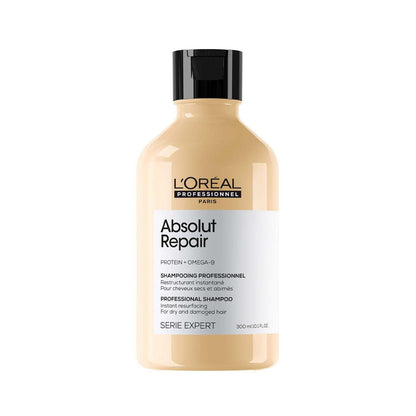 L'Oréal Professionnel Absolut Repair Shampoo for Dry & Damaged Hair - 300ml | Professional shampoo for Strengthening and Repairing Hair, With Protein & Omega-9, For Men & Women