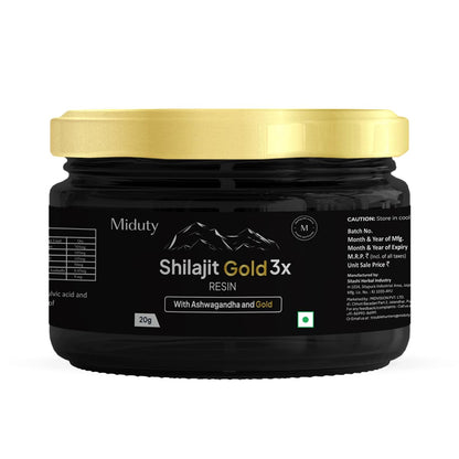 Zephivo Miduty Shilajit Gold 3X - Ashwagandha - Himalayan Shilajit Gold - Original Shilajit Gold Resin - Shilajit for Men - 20g