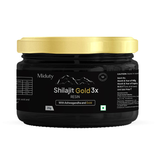 Zephivo Miduty Shilajit Gold 3X - Ashwagandha - Himalayan Shilajit Gold - Original Shilajit Gold Resin - Shilajit for Men - 20g