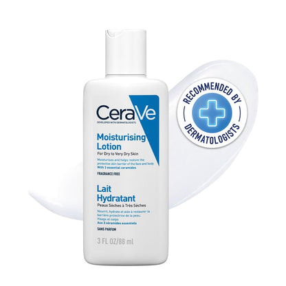 CeraVe Moisturizing Lotion For Dry Skin (88ml) - Formulated With 3 Essential Ceramides And Hyaluronic Acid | Non-Comedogenic, Oil Free And Fragrance-Free Body Lotion