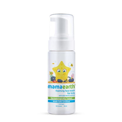 Mamaearth Foaming Face Wash For Kids With Aloe Vera & Coconut For Gentle Cleansing- 150 ml | Deeply Cleanses | Soothes Skin | Tear-Free Formula