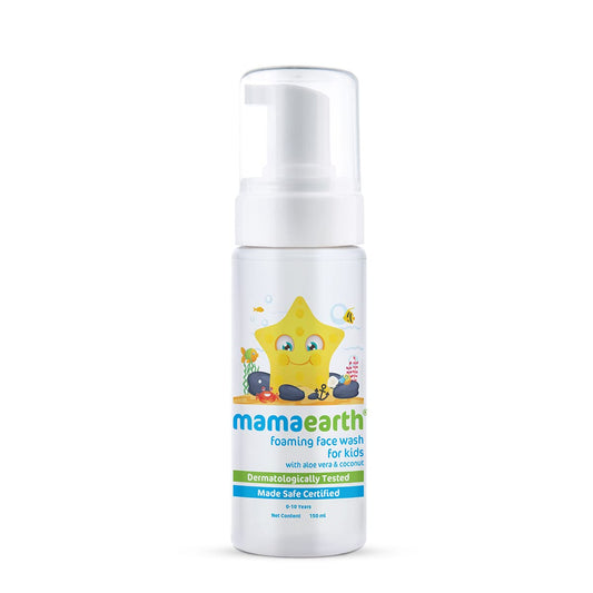 Mamaearth Foaming Face Wash For Kids With Aloe Vera & Coconut For Gentle Cleansing- 150 ml | Deeply Cleanses | Soothes Skin | Tear-Free Formula
