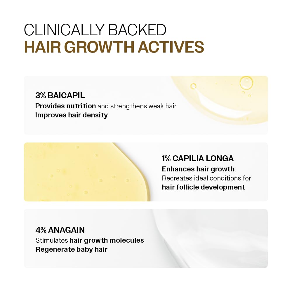 Bare Anatomy Advanced Hair Growth Serum | 3% Redensyl, 4% Anagain, 3% Baicapil, 1% Capilia Longa, Rosemary, Biotin & Rice Water | Controls Hair Fall & Supports Hair Density | for Women & Men | 30ml