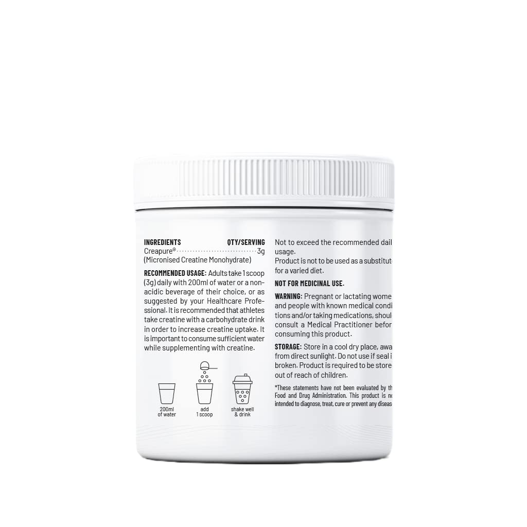 Zephivo Unived Certified German Creapure | Micronised Creatine Monohydrate | Single Ingredient, Flavorless & Caffeine Free | 3g Per Serving. 83 servings, 250g Jar
