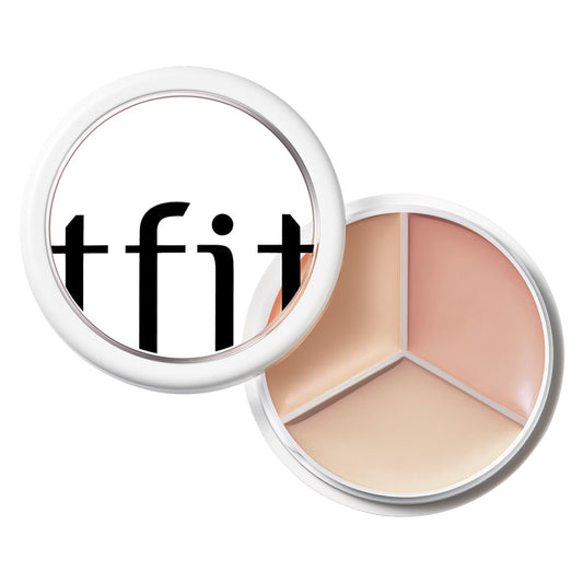 TFIT Multi-Use Pot Concealer - Triple Palette | High-Pigmented, Full Coverage & Crease-Proof | Korean Concealer for Dark Circles, Redness & Blemishes, 03 COOL, 15g