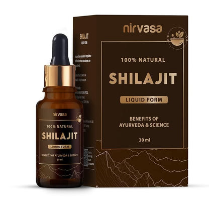 Nirvasa Pure Shilajit Liquid (30ml) | 100% Natural Himalayan Shilajeet Extract | Boosts Energy, Stamina, Strength & Vitality | Supports Immunity, Muscle Health & Performance | For Men & Women