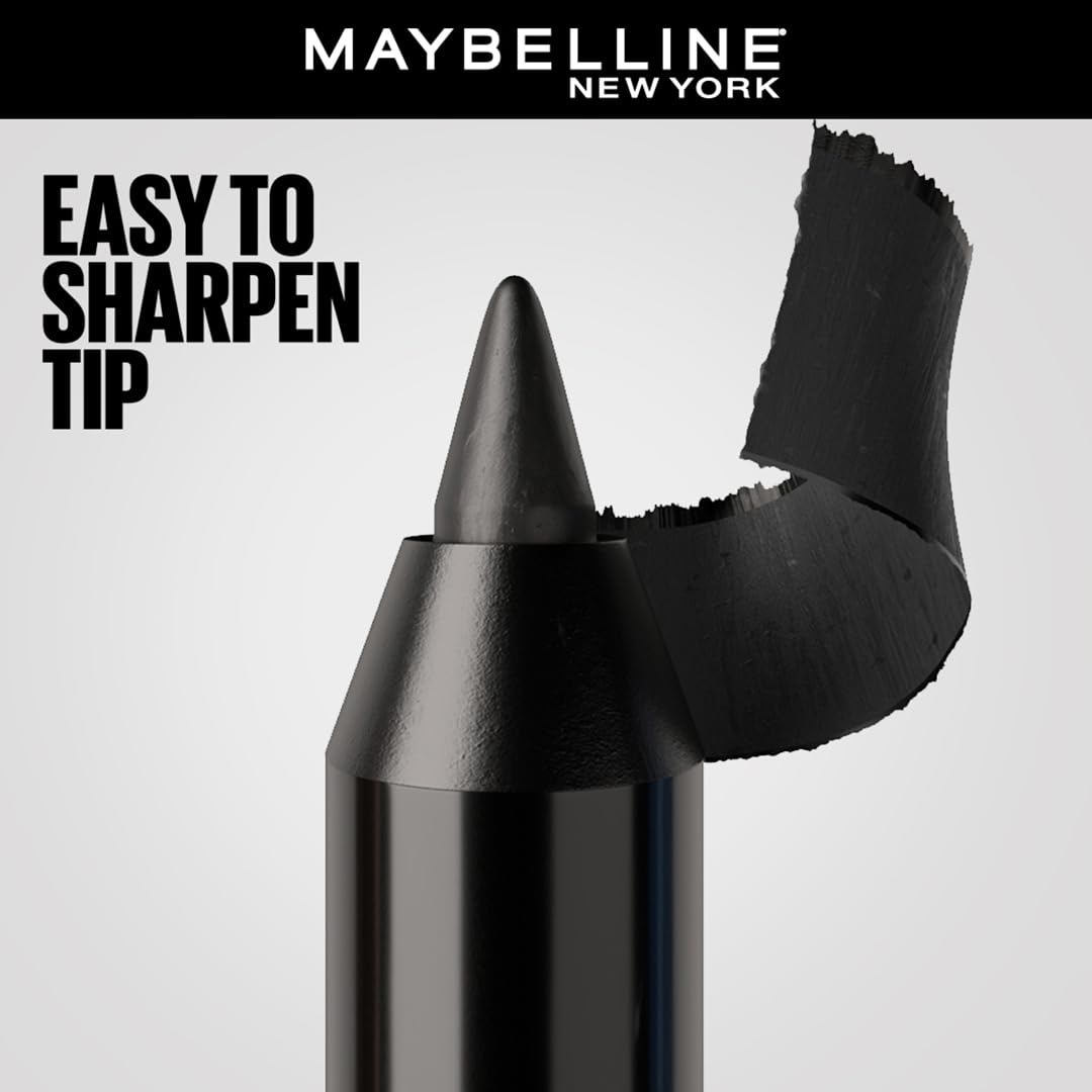 Maybelline New York Tattoo Gel Kajal Color Pencil, Sharpenable Gel Pencil | Waterproof Gel Pencil, 36H Wear, 1.2g