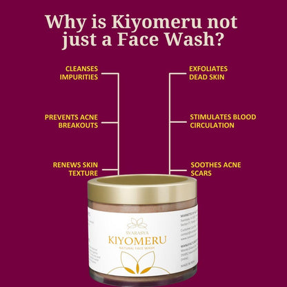 Svarasya Kiyomeru Powder Face Wash | 100 gms Ancient Natural Face Wash for Sensitive Skin | Chemical Free | Suitable for Oily and Dry Skin | For Men and Women