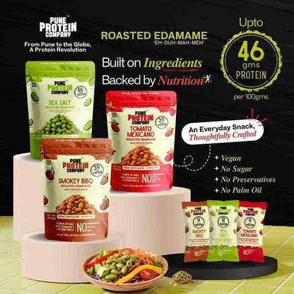 Sea Salt Roasted Edamame Beans (100g) | 46g High Plant Protein Per 100g | Diet for Everyday Nutrition & Well-being | Vegan, Gluten Free, Low Calorie Crunchy Savoury Healthy Snack