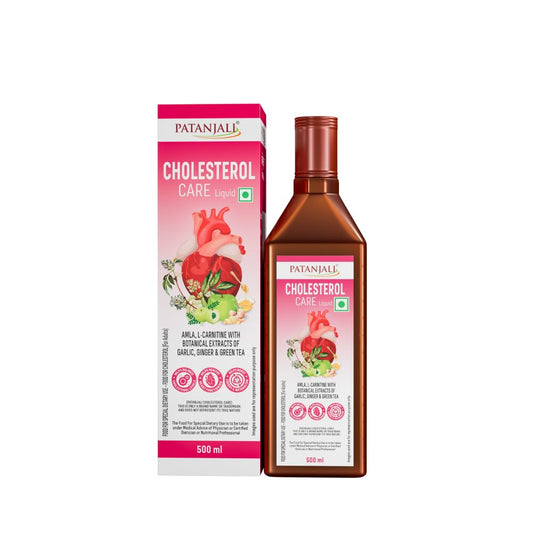 NUTRELA Patanjali Cholesterol Care Liquid | Heart Health Supplement with Amla, L-Carnitine & Garlic | Plant-Based & Vegetarian | 500 Ml