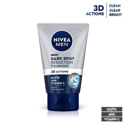 Nivea Men Dark Spot Reduction Facewash tube on a white background
