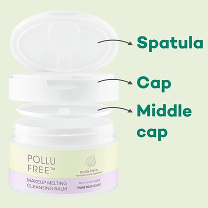 THANKYOU FARMER Pollufree Makeup Melting Cleansing Balm (90ml) Sherbet-Texture Cleansing Balm Makeup Remover & Cleanser for All Skin Types, Removes Waterproof Makeup, Dirt & Pollution, Hydrating & Non-Stripping Korean Skincare