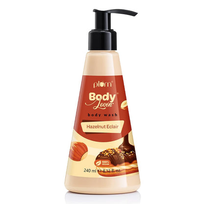 Plum Bodylovin' Hazelnut Eclair Body Wash | SLS-Free Creamy Body Wash | Hydrating Formula | Hazelnut & Vanilla Notes | Aloe-Infused Nourishing Body Cleanser For Soft & Smooth Skin | Decadent Hazelnut Chocolate Fragrance | 240ml