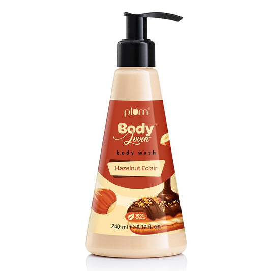 Plum Bodylovin' Hazelnut Eclair Body Wash | SLS-Free Creamy Body Wash | Hydrating Formula | Hazelnut & Vanilla Notes | Aloe-Infused Nourishing Body Cleanser For Soft & Smooth Skin | Decadent Hazelnut Chocolate Fragrance | 240ml