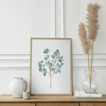 Eucalyptus Botanical Wall Painting| Modern Art Painting For Living Room Bed Room And Office | 11 X 14 Inches (Natural Frame)