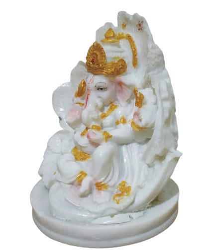 Ganesha Ganesh Ganpati Gajanan Statue Idol Murti Gift Item Decorative Showpiece Multicolor Polyresin Pack of 1 (B004)