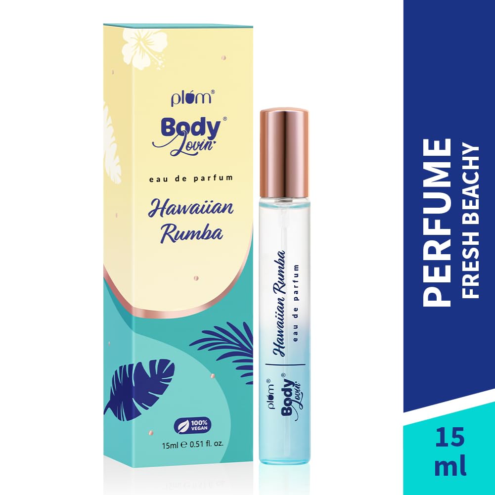 Plum BodyLovin' Hawaiian Rumba Eau De Perfum (Parfum) | Long Lasting & Premium Beachy Fragrance | Luxury Perfume for Women | Mandarin, Gardenia & Vanilla Notes | Travel Friendly | High On Fun - 15ml