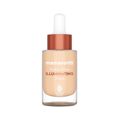 Mamaearth Hydra-Glow Illuminating Drops With Vitamin C & Hyaluronic Acid - 15Ml | All Skin Type Multi-Purpose Primer Drops |Light Moisturizes Skin | Gives Non-Greasy Dewy Finish