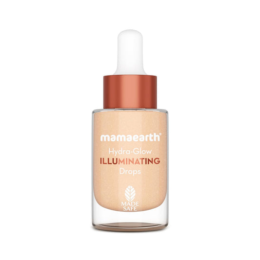 Mamaearth Hydra-Glow Illuminating Drops With Vitamin C & Hyaluronic Acid - 15Ml | All Skin Type Multi-Purpose Primer Drops |Light Moisturizes Skin | Gives Non-Greasy Dewy Finish