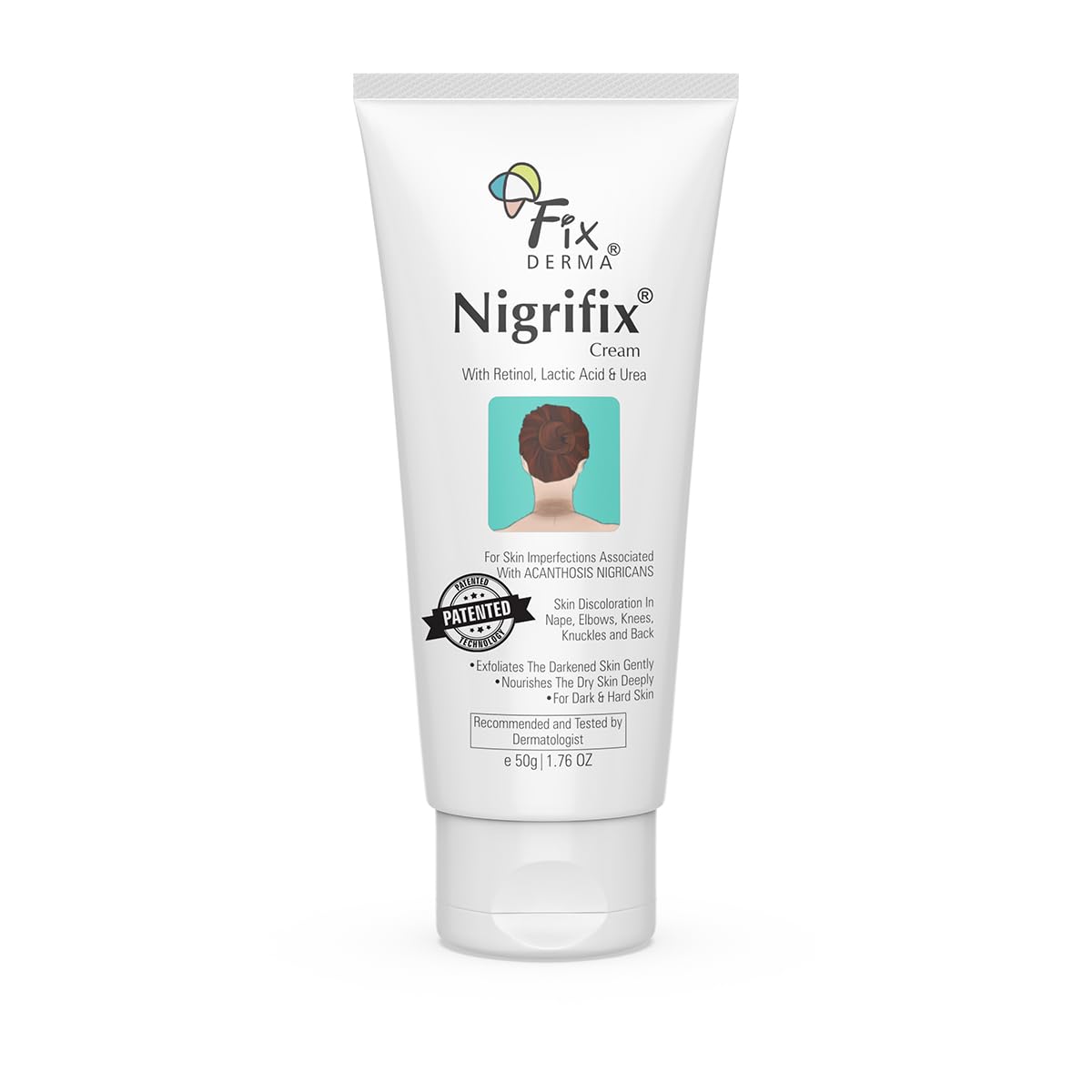 Fixderma Nigrifix Cream for Acanthosis Nigricans with Lactic Acid | Dermatologist Tested Retinol Cream | For Dark Body Parts like Neck, Ankles, Knuckles, Armpits, Thighs & Elbows | Exfoliant - 50g