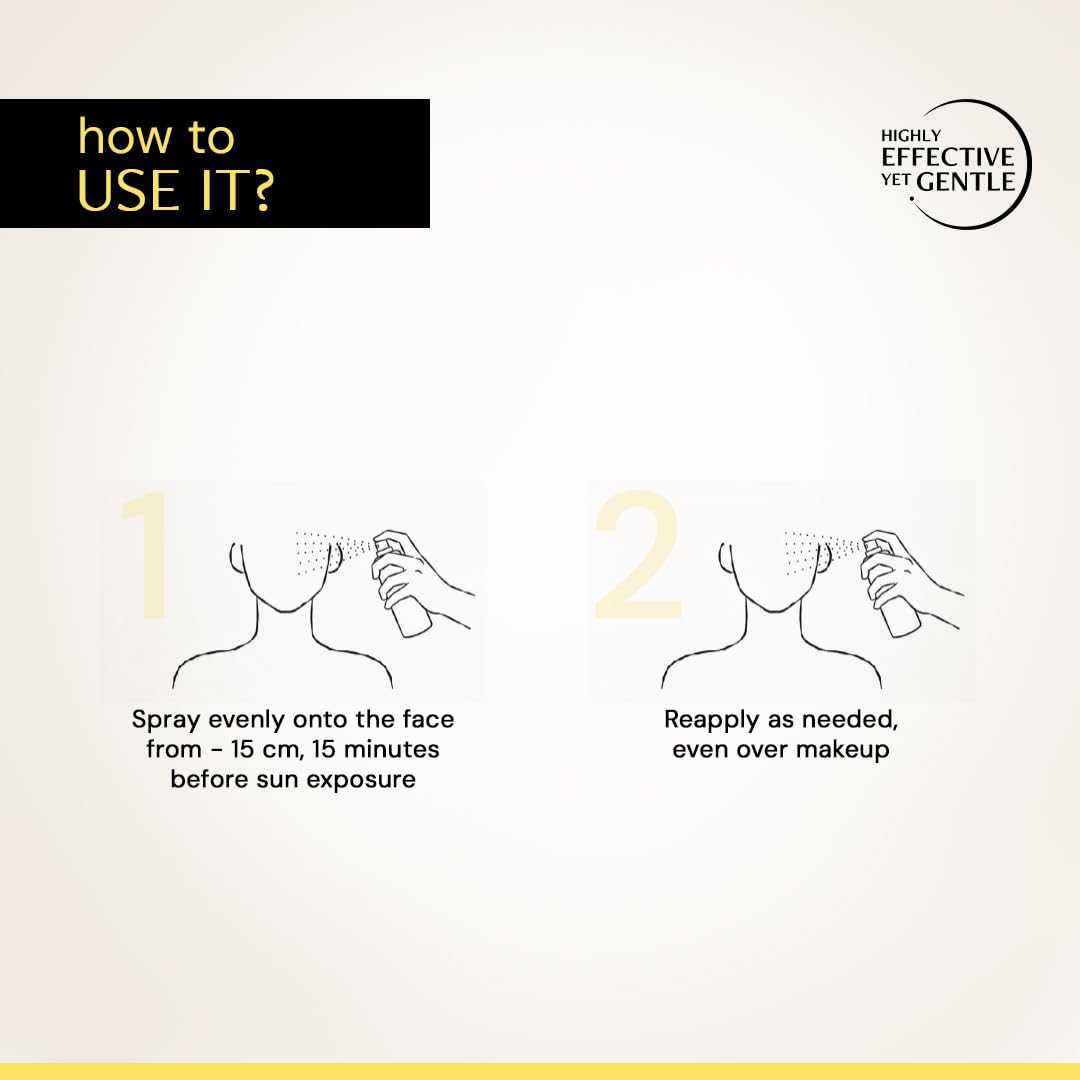 Instructions on how to use a facial spray product with illustrations and text.