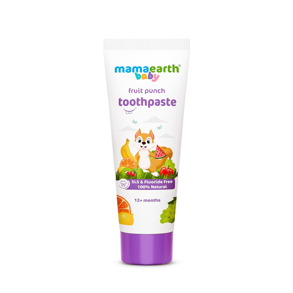 Mamaearth Fruit Punch Toothpaste - 50g | Infused with Sorbitol, Silica & Glycerin | Promotes Healthy Teeth & Gums, Free from Fluoride & SLS, 100% Natural