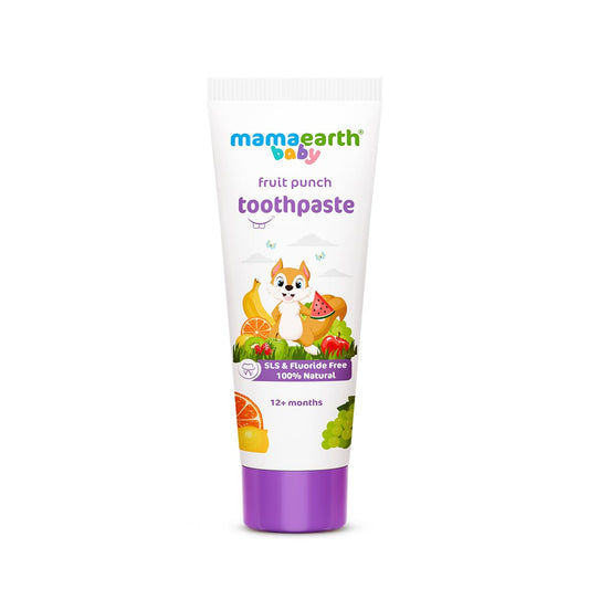 Mamaearth Fruit Punch Toothpaste - 50g | Infused with Sorbitol, Silica & Glycerin | Promotes Healthy Teeth & Gums, Free from Fluoride & SLS, 100% Natural