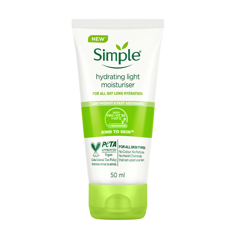 Simple hydrating light moisturizer tube on a white background