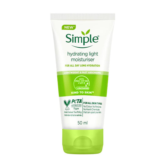 Simple hydrating light moisturizer tube on a white background