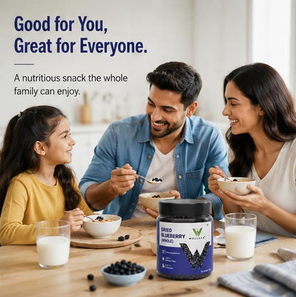 WELLAYA Premium Blueberry | Dry Fruit | High Nutrient and Antioxidant | Healthy & Tasty Whole & Dried Blueberry | Rich in Calcium and Vitamin K | Vegan