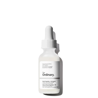 The Ordinary skincare serum bottle on a white background