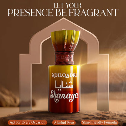Adil Qadri Shanaya perfume bottle with desert background