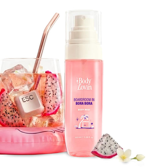 Plum BodyLovin’ Boardroom In Bora Bora Body Mist | Juicy Dragonfruit Meets Sweet Jasmine | Long-Lasting | Sweet Tropical Fragrance | With Notes Of Dragonfruit, Jasmine & Caramel | 100 ml