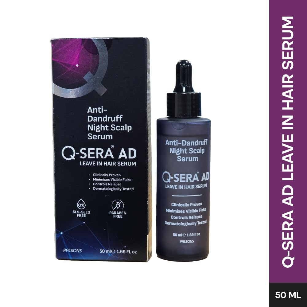 Q-SERA AD Anti-Dandruff Night Scalp Serum | Postbiotic Formula for Recurrent Dandruff & Mild-to-Moderate Seborrheic Dermatitis | 7-Day Visible Action | Leave-In, Non-Greasy | 50 ML