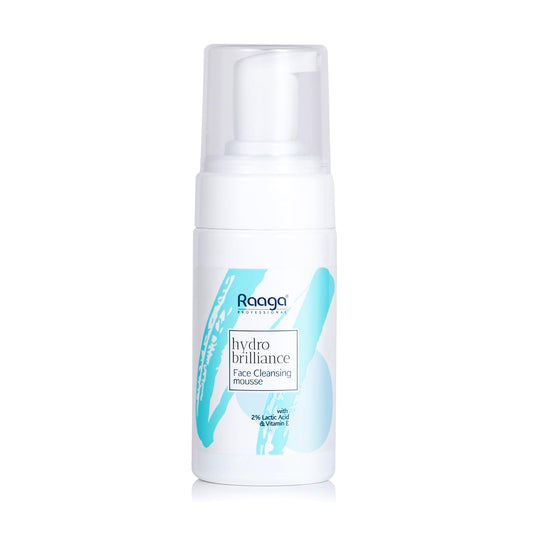 Raaga Professional Hydro Brilliance Face Cleansing Mousse with 2% Lactic Acid and Vitamin E | Paraben Free, Sulphate Free, Dermatologically Tested (100 ml)