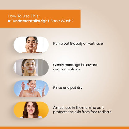 NEOLAYR Pro Vitamin C Skin Brightening Face Wash | With Vitamin C and Turmeric | Enjoy Radiant Skin| Fights Free Radical Damage | For Gentle Cleansing|100 ML