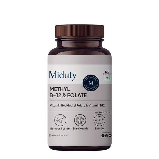 Zephivo Miduty Palak Notes Vitamin B12 Supplement with Methylcobalamin - Folate - Vitamins B6 - Chewable Tablets - 60 Chewables - Vitamin B 12 - Vitamin Tablets for Optimal Health Men & Women