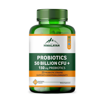 Divya Himalayan Probiotics, 50 Billion CFU, Gut & Immune Support, 60 Vegan Capsules, High-Potency, Non-GMO, Gluten-Free