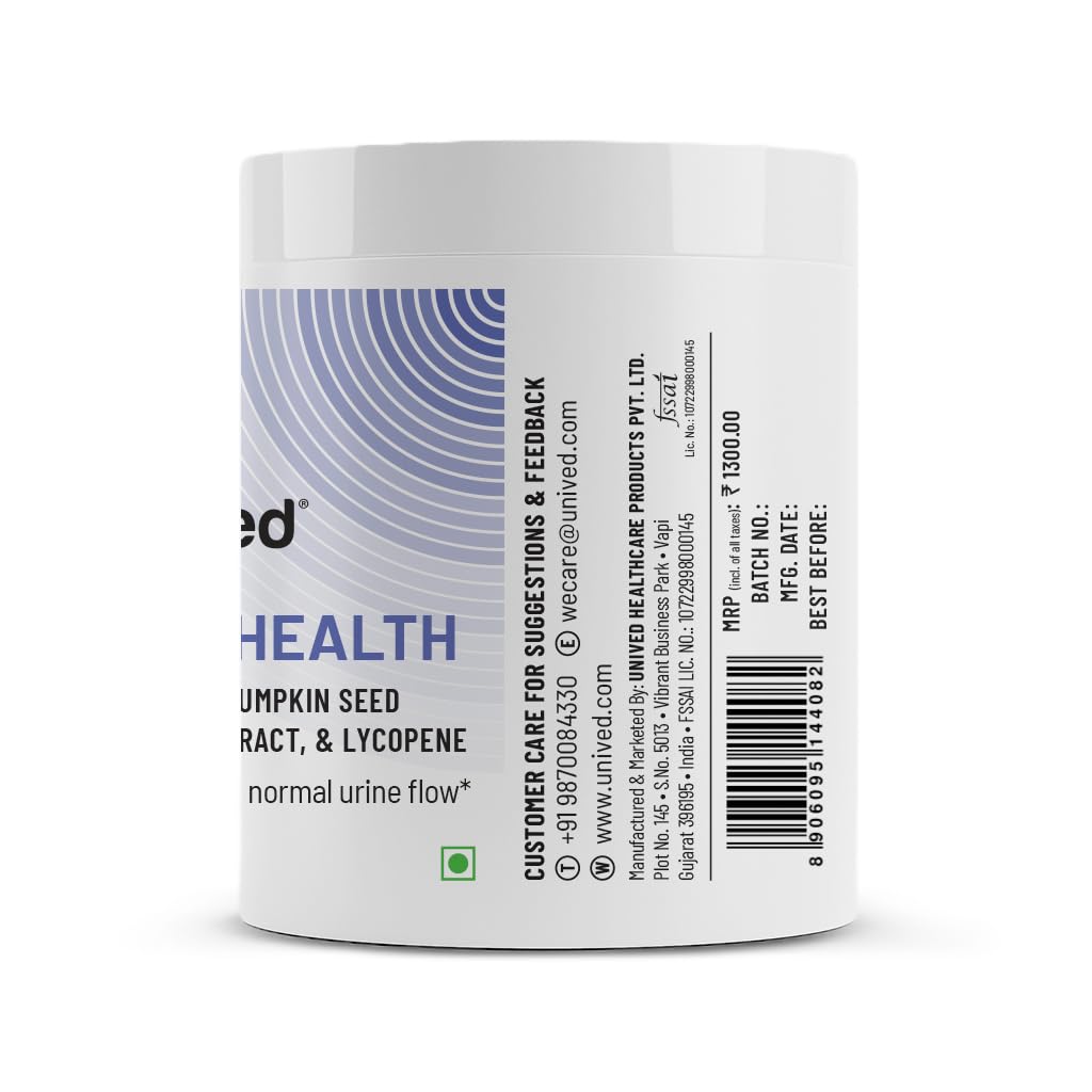 Zephivo Unived Prostate Health with Beta-sitosterol, & Pumpkin Seed Extract | Helps Reduce Night time Bathroom Trips, Supports Better Bladder Emptying & Healthy Prostate Function | 60 Vegan Capsules
