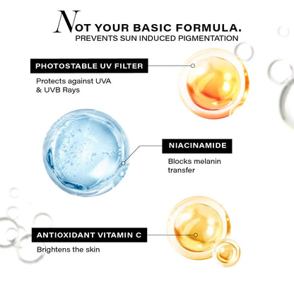 Diagram of skincare ingredients with labels on a white background