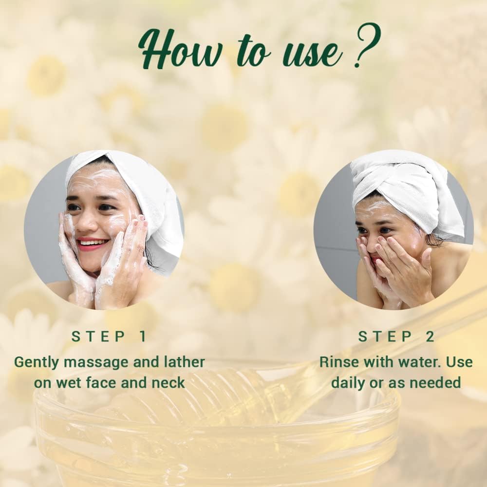 Instructions on how to use a facial product with two steps shown.
