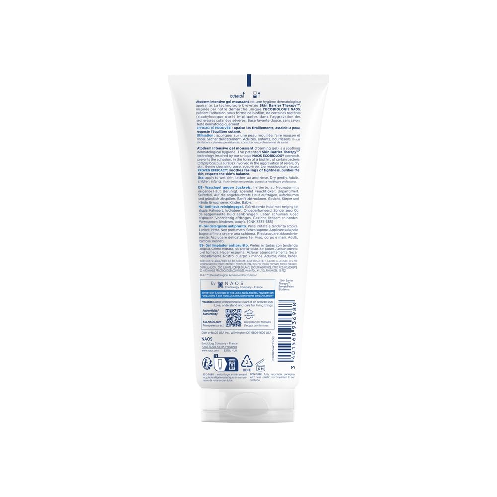 White tube with text and logos on a white background