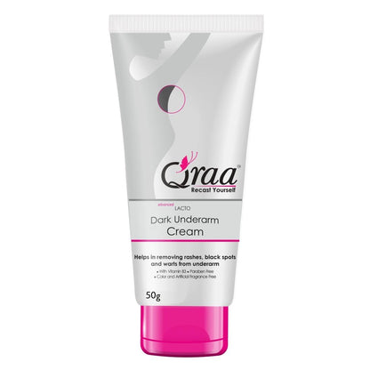 Qraa Advanced Lacto Dark Underarm Cream,For Even Toned Underarms | Paraben Free | For Dark Body Parts| (50gm)