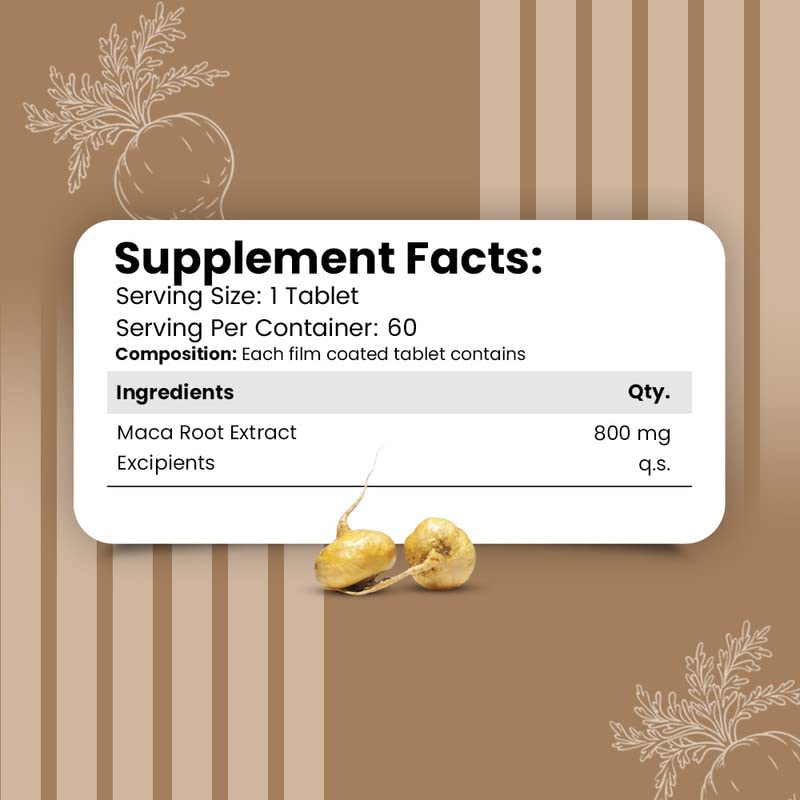 Nirvasa Maca Root Tablets 800mg (60 Tabs) | Ayurvedic Supplement for Energy, Strength, Stamina & Vitality | Supports Fertility & Hormonal Balance | For Men & Women